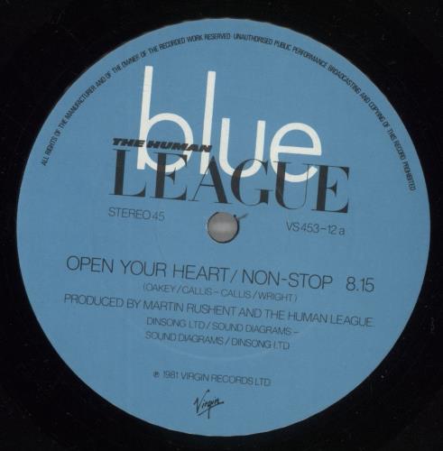 Human League Open Your Heart / Non-Stop 12" vinyl single (12 inch record / Maxi-single) UK HUM12OP14319