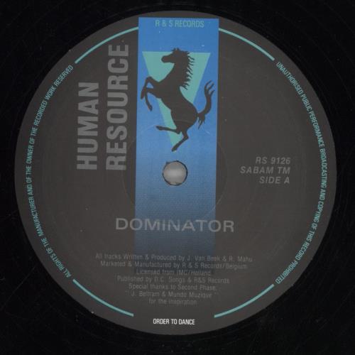 Human Resource Dominator 12" vinyl single (12 inch record / Maxi-single) Belgian HU112DO858388
