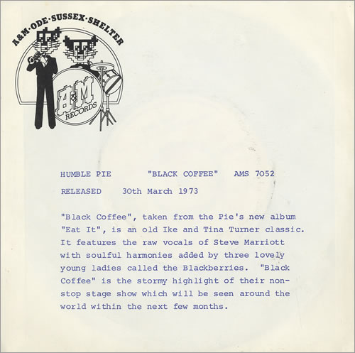 Humble Pie Black Coffee 7" vinyl single (7 inch record / 45) UK HMB07BL193887