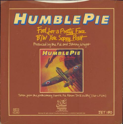 Humble Pie Fool For A Pretty Face - A Label 7" vinyl single (7 inch record / 45) UK HMB07FO780164