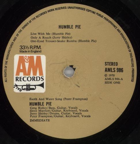 Humble Pie Humble Pie - 1st - VG - WOS vinyl LP album (LP record) UK HMBLPHU881051
