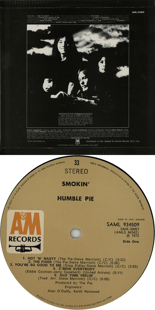 Humble Pie Smokin' vinyl LP album (LP record) New Zealand HMBLPSM639996