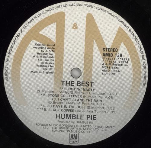 Humble Pie The Best vinyl LP album (LP record) UK HMBLPTH446529