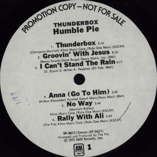 Humble Pie Thunderbox - Promo - EX vinyl LP album (LP record) US HMBLPTH757423