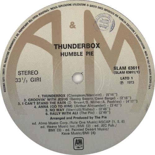 Humble Pie Thunderbox Italian vinyl LP album (LP record) (727109)