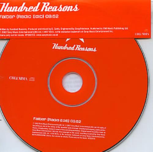 Hundred Reasons Falter CD single (CD5 / 5") UK HUSC5FA241226