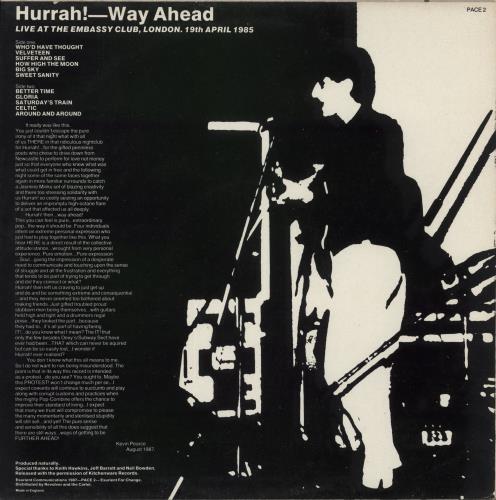 Hurrah! Way Ahead vinyl LP album (LP record) UK HRHLPWA626892