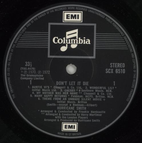 Hurricane Smith Don't Let It Die vinyl LP album (LP record) UK HSMLPDO453907