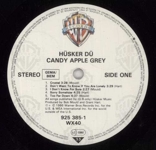Husker Du Candy Apple Grey - EX vinyl LP album (LP record) UK HDULPCA295211
