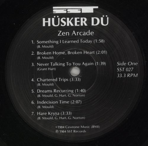 Husker Du Zen Arcade 2-LP vinyl record set (Double LP Album) US HDU2LZE889854