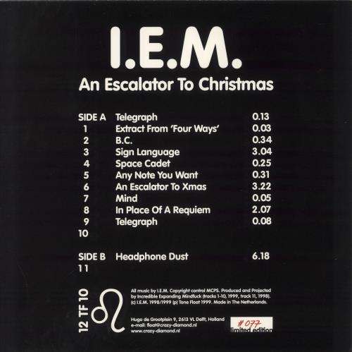 I.E.M. An Escalator To Christmas - Red Vinyl vinyl LP album (LP record) Dutch IDJLPAN870141