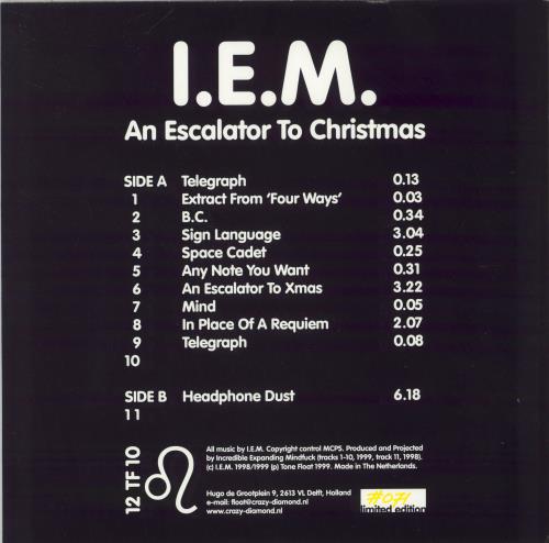 I.E.M. An Escalator To Christmas - Yellow Vinyl vinyl LP album (LP record) Dutch IDJLPAN868487