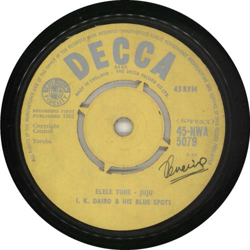 I.K. Dairo Elele Ture 7" vinyl single (7 inch record / 45) African 0C807EL733666