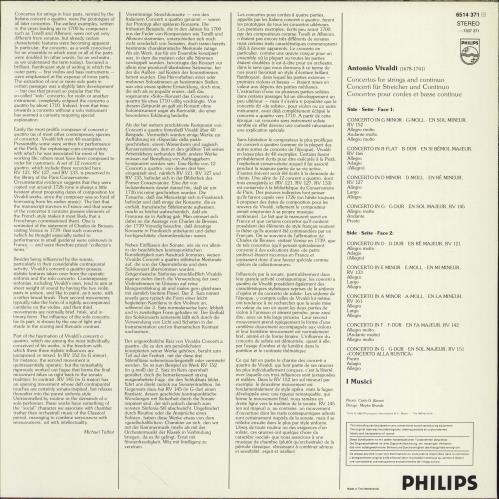 I Musici Vivaldi: 9 Concertos vinyl LP album (LP record) Dutch IEOLPVI776932