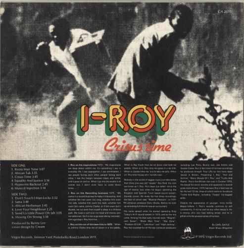 I Roy Crisus Time vinyl LP album (LP record) UK I.RLPCR713813