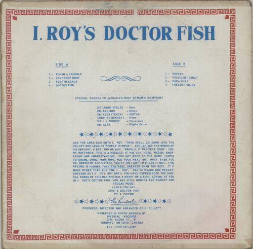 I Roy I Roy's Doctor Fish vinyl LP album (LP record) Canadian I.RLPIR681436