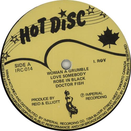 I Roy I Roy's Doctor Fish vinyl LP album (LP record) Canadian I.RLPIR681436