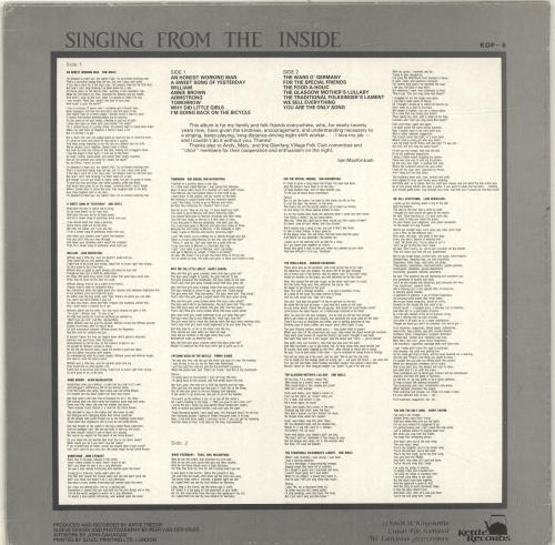 Iain MacKintosh Singing From The Inside vinyl LP album (LP record) UK QDJLPSI692607