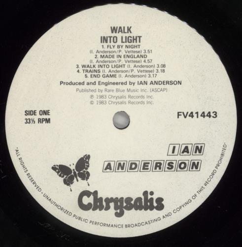 Ian Anderson Walk Into Light vinyl LP album (LP record) US IADLPWA181049