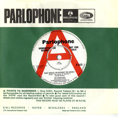 Ian Carmichael What Would I Do Without You Jeeves ? 7" vinyl single (7 inch record / 45) UK IC107WH613919