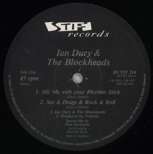 Ian Dury Hit Me With Your Rhythm Stick (Paul Hardcastle Remixes) 12" vinyl single (12 inch record / Maxi-single) UK IND12HI135904