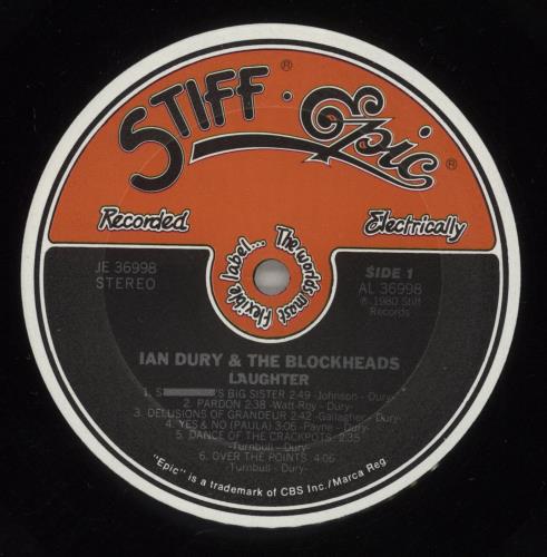 Ian Dury Laughter vinyl LP album (LP record) US INDLPLA881753