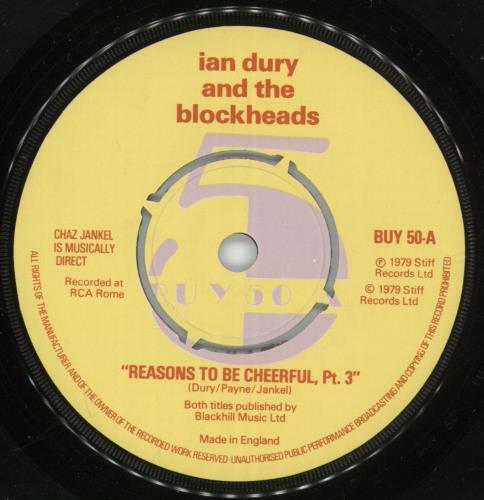 Ian Dury Reasons To Be Cheerful, Part 3 + Sleeve - Plug Copy 7" vinyl single (7 inch record / 45) UK IND07RE881729