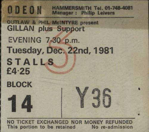 Ian Gillan Double Trouble Tour + Ticket Stub tour programme UK GILTRDO671266
