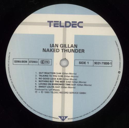 Ian Gillan Naked Thunder - Shrink vinyl LP album (LP record) German GILLPNA495844