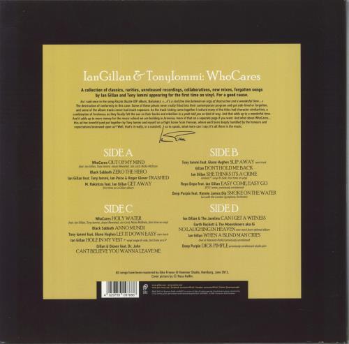 Ian Gillan Who Cares 2-LP vinyl record set (Double LP Album) UK GIL2LWH849596