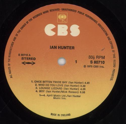 Ian Hunter Ian Hunter - 2nd - EX vinyl LP album (LP record) UK IHULPIA856302