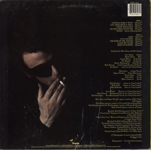 Ian Hunter Short Back n' Sides vinyl LP album (LP record) US IHULPSH289231