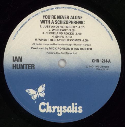Ian Hunter You're Never Alone With A Schizophrenic vinyl LP album (LP record) UK IHULPYO446499
