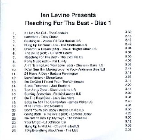 IAN LEVINE Reaching For The Best CD-R acetate UK IA5CRRE292935