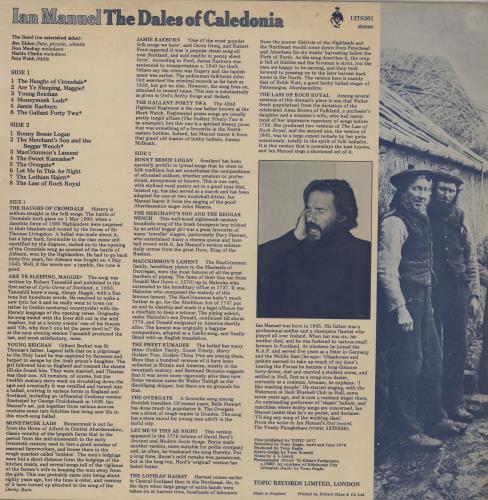 Ian Manuel The Dales Of Caledonia vinyl LP album (LP record) UK QHVLPTH761900