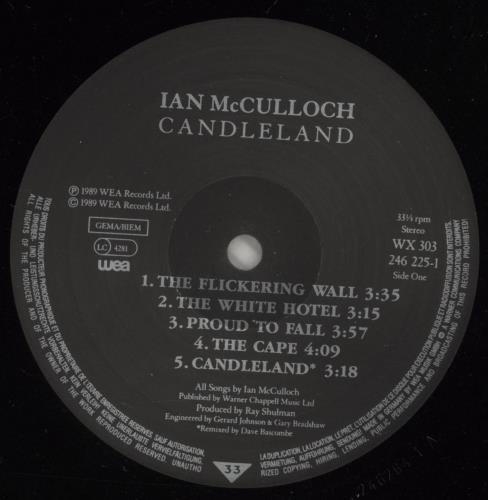 Ian McCulloch Candleland-EX vinyl LP album (LP record) UK IANLPCA800782