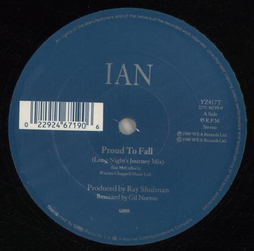 Ian McCulloch Proud To Fall 12" vinyl single (12 inch record / Maxi-single) UK IAN12PR25327