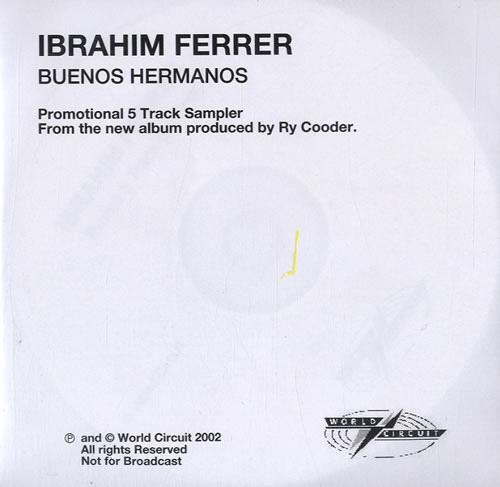 Ibrahim Ferrer Buenos Hermanos CD album (CDLP) UK IE1CDBU580013