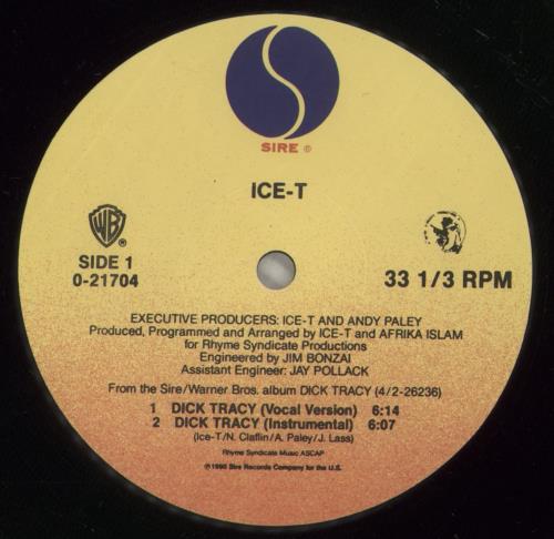 Ice T Dick Tracy 12" vinyl single (12 inch record / Maxi-single) US ICT12DI883220