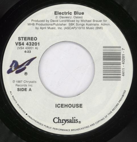 Icehouse Electric Blue 7" vinyl single (7 inch record / 45) US ICE07EL269115