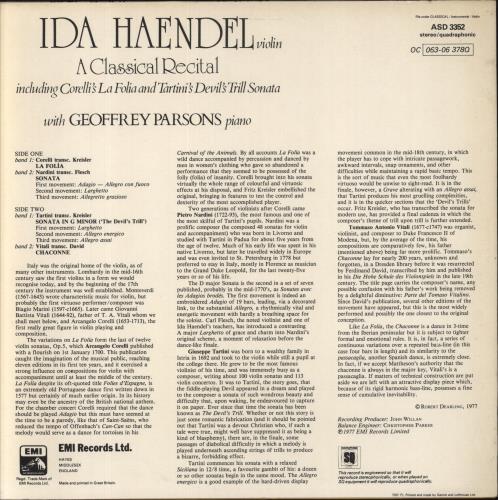 Ida Haendel A Classical Recital - Quad vinyl LP album (LP record) UK ID8LPAC861219