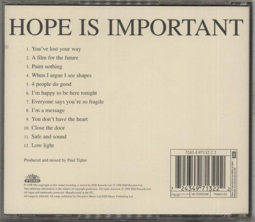 Idlewild Hope Is Important CD album (CDLP) UK IDWCDHO165306
