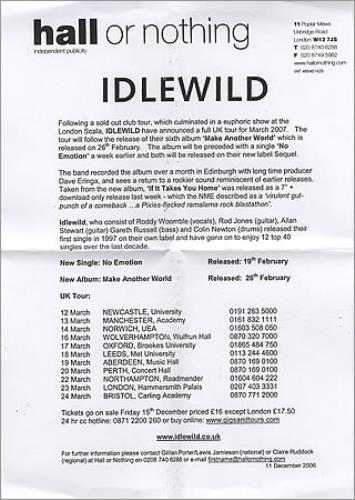 Idlewild No Emotion CD single (CD5 / 5") UK IDWC5NO394218