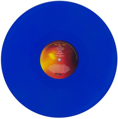 Iggy Pop Free - Sea Blue Vinyl vinyl LP album (LP record) UK IGGLPFR866794