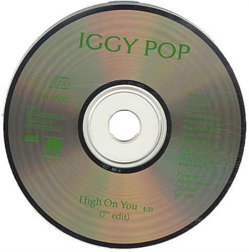 Iggy Pop High On You 7" Edit CD single (CD5 / 5") US IGGC5HI32849