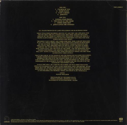 Iggy Pop I'm Sick Of You - White Vinyl vinyl LP album (LP record) German IGGLPIM863554