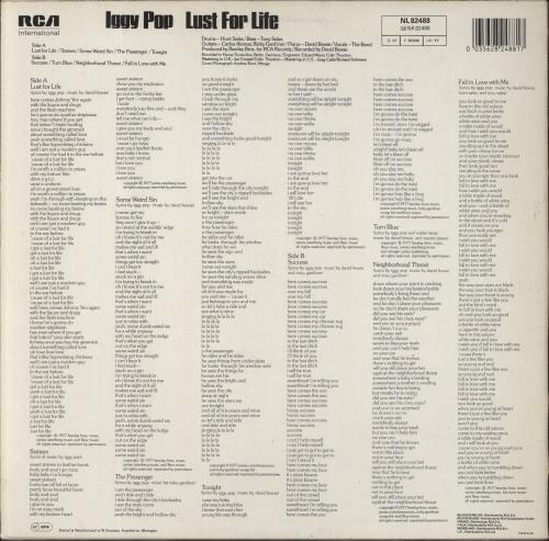 Iggy Pop Lust For Life - barcoded p/s vinyl LP album (LP record) German IGGLPLU861390