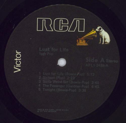 Iggy Pop Lust For Life - EX vinyl LP album (LP record) US IGGLPLU832341