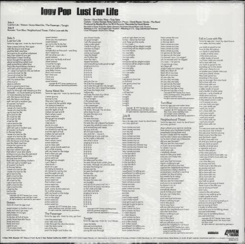 Iggy Pop Lust For Life - Purple Vinyl - Sealed vinyl LP album (LP record) US IGGLPLU867618