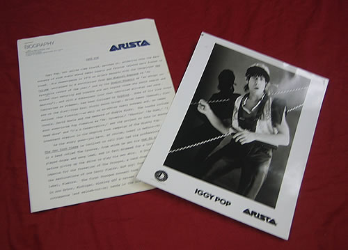 Iggy Pop New Values media press pack US IGGPPNE340383